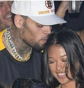 Ammika Harris with her ex-partner Chris Brown